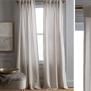 QUINCE Set Of 2 48x84 European Linen Curtains Cloud 4838